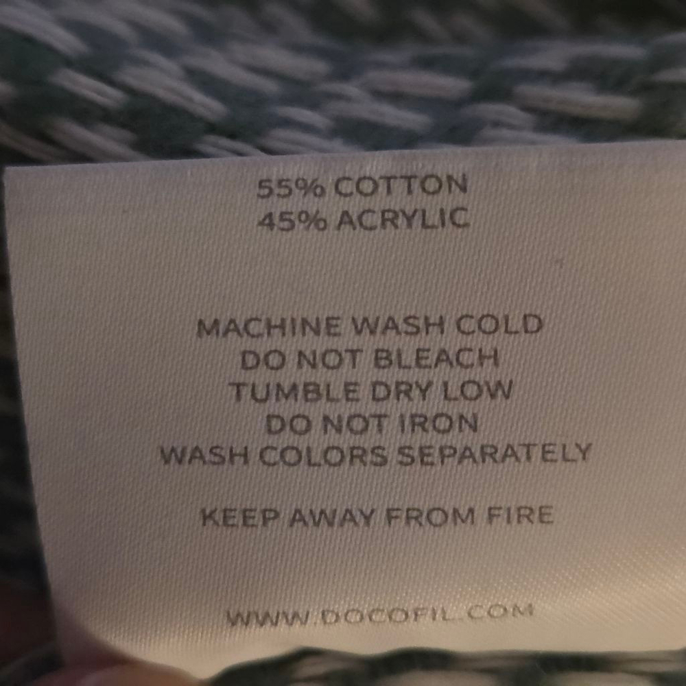 Docofil Green and White Patterned Throw Blanket - Picture 6 of 6